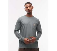 Carhartt WIP - T-shirt a maniche lunghe verde salvia con tasca S