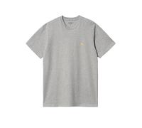 Carhartt WIP - T-shirt in Cotone - S/S Chase T-Shirt Grey Heather / Gold per Uomo - Taglia S - Grigio