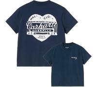 Carhartt WIP - T-shirt in cotone biologico - S/S Garble T-Shirt W Jupiter per Donne in Cotone - Taglia M - Blu navy