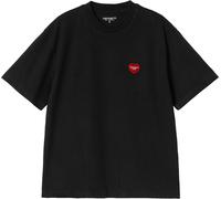 Carhartt WIP - T-shirt in cotone biologico - W' S/S Heart Patch T-Shirt Black / Red per Donne in Cotone - Taglia M - Nero