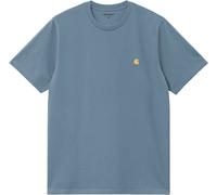 Carhartt WIP - T-shirt in Cotone - S/S Chase T-Shirt Angelite / Gold per Uomo - Taglia M - Blu
