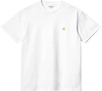 Carhartt WIP - T-shirt in cotone - S/S Chase T-Shirt W White / Gold per Uomo in Cotone - Taglia M - Bianco