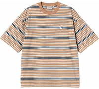 Carhartt WIP - T-shirt in Cotone - S/S Zane T-Shirt Zane Stripe Peanut per Uomo in Cotone - Taglia L - Beige