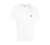 Carhartt Wip, ,Tops ,Uomo ,Bianco ,L T-shirt e Polo Bianche con Tasca