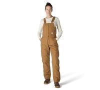 Carhartt womens Loose Fit Washed Duck Insulated Biberall Overall, Carhartt Brown, Medium US