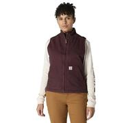Carhartt Women's Relaxed Fit Washed Duck Sherpa-Lined Mock-Neck Vest, Blackberry, Large