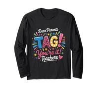 Cari Genitori taggano la Tua Maglietta IT Insegnanti ultimo Giorno di Scuola Maglia a Manica