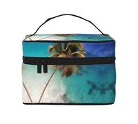 Caribbean Islands - Borsa per trucchi da donna, grande capacità, portatile, da viaggio, (22,9 x 16,5 x 15,7 cm), grande borsa per il trucco per ragazze