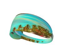 Caribbean Scenery - Fascia elastica sportiva, unisex, assorbe l'umidità ed elimina il sudore in eccesso, adatta per sport come calcio, corsa, yoga, ecc.