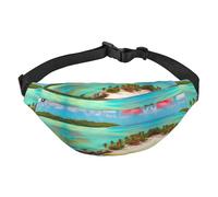 Caribbean Scenery - Marsupio grande da viaggio, adatto per sport, corsa, ciclismo, viaggi, pesca
