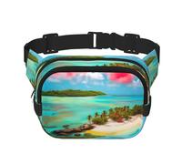 Caribbean Scenery - Marsupio multifunzione stampato, unisex, alla moda, per viaggi e sport