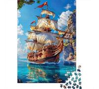CaribbeanVoyage Puzzle in Pezzi SailingShip 1000 Pezzi Carta Riciclata Per Donne, Regali Per Uomini Puzzle Per Adulti Divertente E Stimolante Gioco Familiare 70x50cm/1000pcs