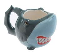 Caribou Living Tazza in ceramica 3D a forma di squalo bianco, 400 ml, per bevande calde, tè, caffè, cioccolata calda