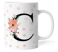 Caribu design Tazza con lettera Alfabeto - Tutte le lettere dalla A alla Z - Idea regalo originale (C)