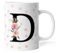 Caribu design Tazza con lettera Alfabeto - Tutte le lettere dalla A alla Z - Idea regalo originale (D)