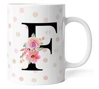 Caribu design Tazza con lettera Alfabeto - Tutte le lettere dalla A alla Z - Idea regalo originale (F)