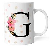 Caribu design Tazza con lettera Alfabeto - Tutte le lettere dalla A alla Z - Idea regalo originale (G)