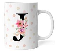 Caribu design Tazza con lettera Alfabeto - Tutte le lettere dalla A alla Z - Idea regalo originale (J)