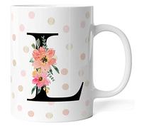Caribu design Tazza con lettera Alfabeto - Tutte le lettere dalla A alla Z - Idea regalo originale (L)