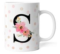 Caribu design Tazza con lettera Alfabeto - Tutte le lettere dalla A alla Z - Idea regalo originale (S)