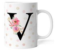 Caribu design Tazza con lettera Alfabeto - Tutte le lettere dalla A alla Z - Idea regalo originale (V)