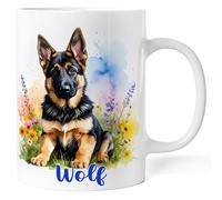 Caribu design Tazza Personalizzata con Nome e Stampa Razza Cane - Idea Regal Amanti dei Cani Padroni Cucciol Animali Domestici - Tazza Bianca o Colorata AkiLab per Natale Compleanno (Pastore Tedesco)