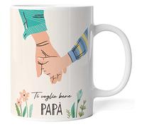 Caribu design Tazza personalizzata Ti Voglio Bene Papà - idea regalo originale festa del papà/compleanno (Papà + Figlio)