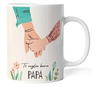 Caribu design Tazza personalizzata Ti Voglio Bene Papà - idea regalo originale festa del papà/compleanno (Papà + Figlia)