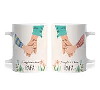 Caribu design Tazza personalizzata Ti Voglio Bene Papà - idea regalo originale festa del papà/compleanno (Papà + Figlio + Figlia)