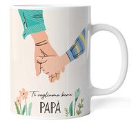 Caribu design Tazza personalizzata Ti Voglio Bene Papà - idea regalo originale festa del papà/compleanno (Papà + 2 Figli Maschi)