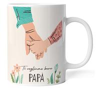Caribu design Tazza personalizzata Ti Voglio Bene Papà - idea regalo originale festa del papà/compleanno (Papà + 2 Figlie Femmine)