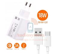 CARICA BATTERIA ORIGINALE XIAOMI 3A QUICK CHARGING +CAVO USB TYPE C MDY-10-EF