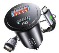Carica Batteria per Auto 60W Total Presa Accendisigari USB C PD&QC 3.0 Fast