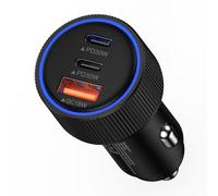 Carica Batteria per Auto, 78W Total Presa Accendisigari USB C PD & QC 3.0 Fast Charging Caricabatterie, Caricatore Auto Compatibile con iPhone 16 15 14 13 12 Pro Max iPad Samsung S23 Tablet etc.
