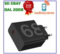CARICA BATTERIA TurboPower 68W per MOTOROLA Caricatore Rapido USB C MC-682 Nero