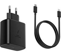Carica Batterie Compatibile per Samsung 45W Con Cavo Usb Type C/C per Galaxy A52/ A53/ S20/ S21/ S20 FE/ S21 FE/ S22/ S23 Plus/ S23 Ultra Sostituisce Originale EP-TA845 Nero