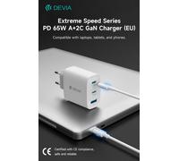 Carica batterie PD da 65 Watt GaN 2 uscite Tipo-C e una Usb A