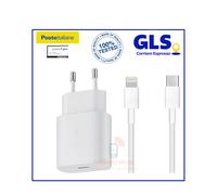 CARICA BATTERIE per APPLE IPHONE 11 12 13 14 15 16 17 PRO 25W +CAVO USB-C BIANCO