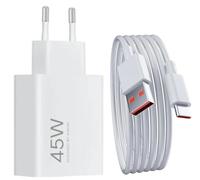 Carica Batterie Rapido per Xiaomi 45W per Redmi 15/15 5G / Note 15 / Note 15 Pro / 15 Pro+ Plus/Redmi 15C 5G + Cavo USB Type C Sostituisce Originale MDY-17-EF Bianco