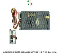 CARICA BATTERIE STABILIZZATO SWITCHING 13,8 V 3 AUTOMATISMI ALLARME ANTIFURTO