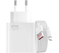 Carica Batterie Turbo Rapido per Xiaomi 67W per Redmi Note 11 Pro/Note 12 / Note 13/10 / Note 13 Pro+ Plus 5G +Cavo USB 67 W Sostituisce Con Originale MDY-12-EZ EH Bianco
