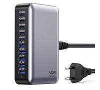 Carica USB C Multiplo 540W, Multi-Port USB Fast Charger, 10 Porte caricabatteria multiplo ricarica rapida GaN PD100W PPS alimentatore di rete per laptop/MacBook/iPhone/Samsung/Pixel
