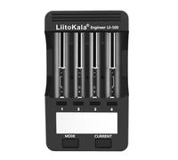 Caricabatteria 18650, Liitokala Lii-500 Caricatore Veloce a 4 Alloggiamenti con Display LCD Incluso Output USB Dell'adattatore 12V2A per Li-ion LiFePO4 Ni-MH Ni-Cd AA AAA 18650 18700 20700 21700