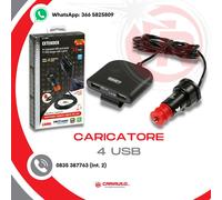 Caricabatteria 4 porte Usb con prolunga Veloce 7800 mA 12/24V Auto Camion