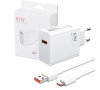 Caricabatteria 67W con cavo di caricamento (2M), alimentatore per caricabatteria rapida, caricabatteria rapida adatto per Xiaomi 13 Lite/14 15/13 Pro/14T/12T/12/11T 10T, Poco F7 X7