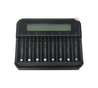 Caricabatteria a 8 slot per batterie ricaricabili al litio AA AAA, per Smart Dock con display LCD che mostra tensione e stato, ingresso rapido di tipo C, protezione di sicurezza per