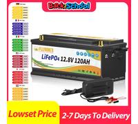 Caricabatteria al litio ferro fosfato 12V 120Ah LiFePO4 1536Wh per motore da traina Solare Van Life Power Off Grid 12V 120AH