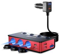 Caricabatteria Auto 180W, Caricatore Auto USB-C PD USB QC3.0, Adattatore per Acc