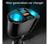 Caricabatteria Auto Alta Qualit Accessori Auto ABS+PC Nero Type-C+QC3.0+2.4A