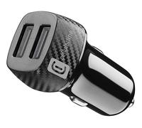 CARICABATTERIA AUTO CELLULARLINE 10W con 2 porte USB-A da 12W, Nero